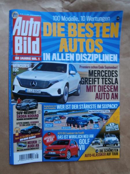 Auto Bild 35/2016 Mercedes EQC,A5 Coupé 2.0TFSI quattro,BMW i3,A3 Sportback 2.0TDI s tronic vs. 118d,