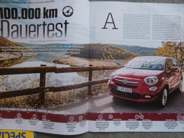 Auto Zeitung 1 & 2/2019 Fiat 500X 1.6 MultiJet Diesel 4x2 Dauertest