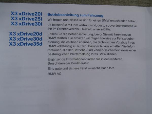 BMW X3 (E83) xDrive20i 25i 30i 20d 30d 35d Februar 2009