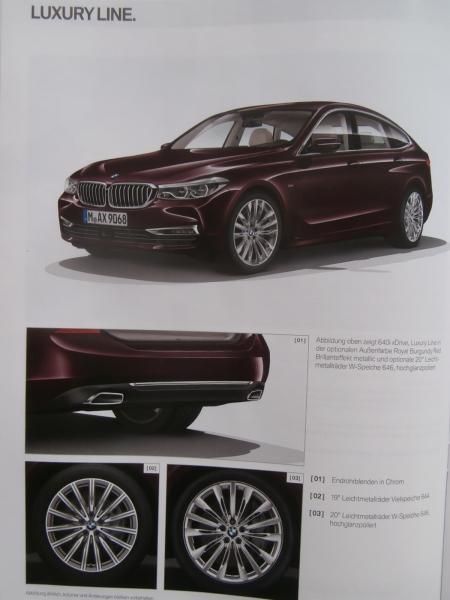 BMW 630i 640i +xDrive 630d 640d Gran Turismo G32 Preisliste November 2017