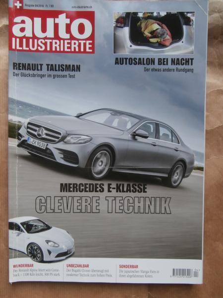 auto illustrierte 4/2016 Mercedes Benz E-Klasse BR213,GLE Coupé, Fiat 500,335d xDrive Touring F31,Vitara,