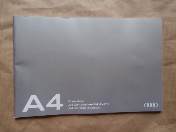 Audi A4 Limousine Avant +A4 allroad quattro Preisliste 24.Juli 2017