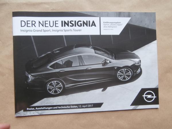 Original Printausgabe Opel Insignia Zubehör Katalog im Mai 2017 :  Autoliteratur Höpel