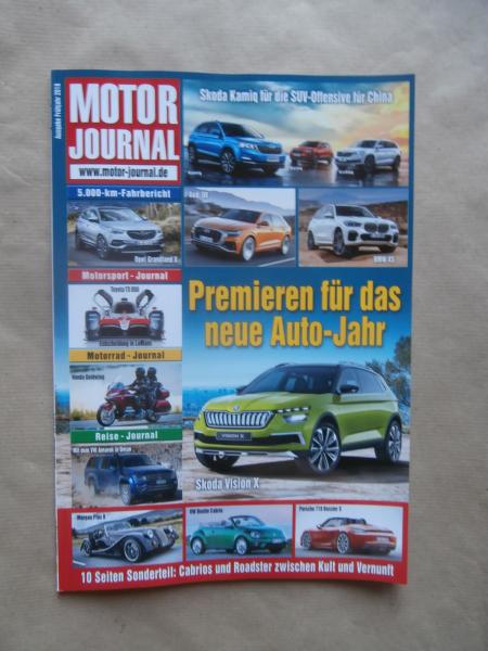Motor Journal Frühjahr 2018 Opel Grandland X,VW Amarok,Skoda Vision X,Beetle Cabrio, 718 Boxster S,Morgan Plus 8