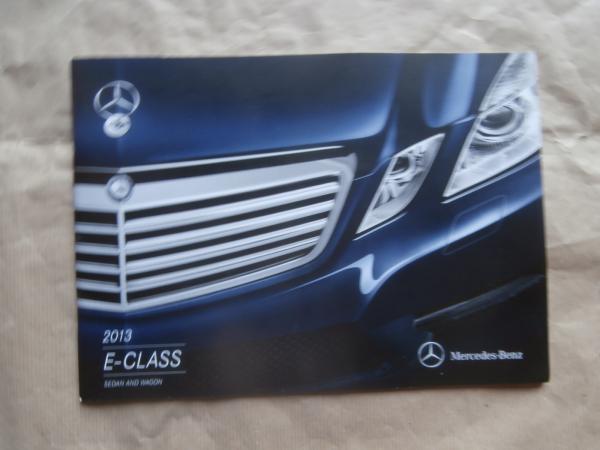 Mercedes Benz E-Class Sedan and Wagon 2013 E350 +BlueTEC E400 Hybrid E550 USA Brochure BR212