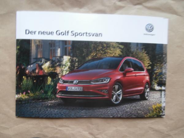 VW Golf VII Sportsvan Trendline Comfortline Highline +Zubehör November 2017 +Preisliste NEU