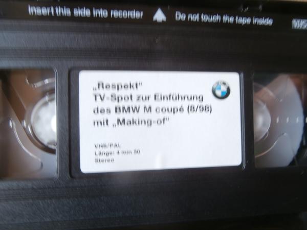 BMW Original Z3 M Coupé E36/8 der Film VHS Cassette Vorstellung Händler Rarität