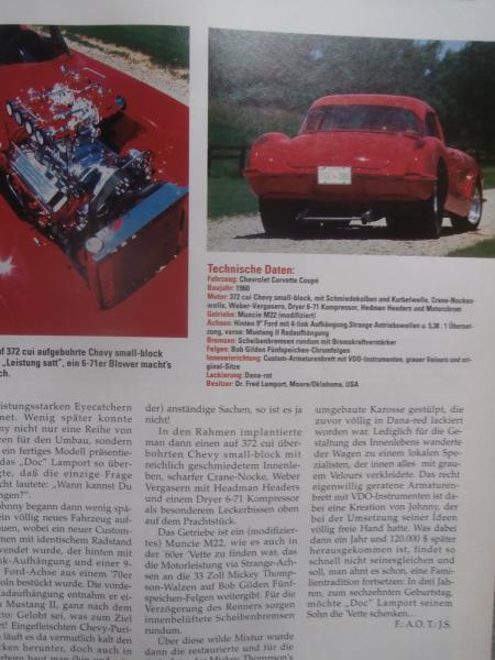hot car 8/1993 nummer 50, 60er Pro Street Corvette,55er Bel Air, 71er Käfer, 85er Corvette,