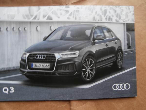 Audi Q3 +sport +design  +Pakete (Typ 8U)  Prospekt September 2016 NEU