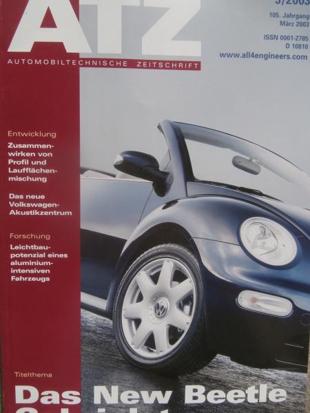 ATZ 3/2003 VW New Beetle Cabriolet,der neue Honda Accord, Toyota Land Cruiser,