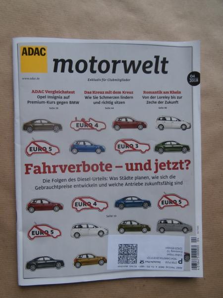 adac motorwelt 4/2018 Insignia Sports Tourer 1.5DI Turbo vs. BMW 520i Touring Steptronic G31,