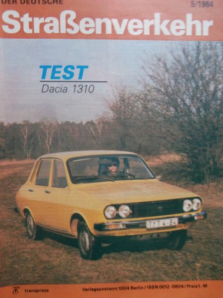 Der Deutsche Straßenverkehr 5/1984 Dacia 1310,Renault 25,Honda CRX, WAS 2108,