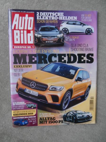 Auto Bild 51/52 2018 GLA,Audi E-Tron GT, VW I.D. Neo,Bugatti Chiron,Kia Ceed SW,BMW M850i xDrive G15,