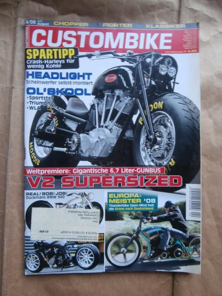 Custombike 4/2008 BMW HP2 Sport, Moto Guzzi 8V, Triumph Chopper,Yamaha R6,Harley-Davidson Sportster