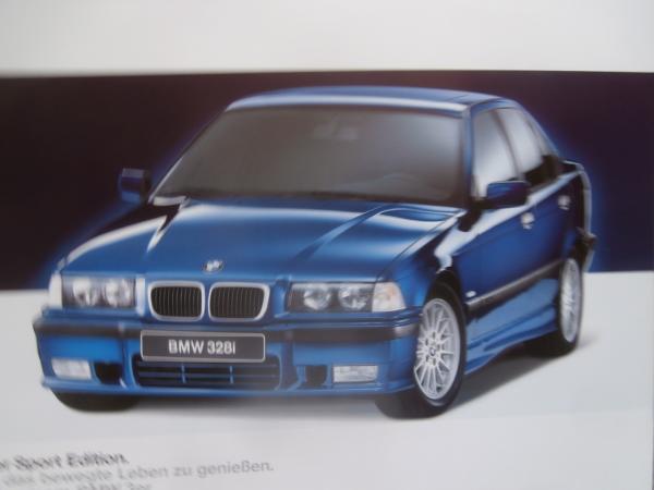 BMW 3er Edition Limousine +Coupé 318i 328i Prospekt E36 März 1997 Mappe Rarität