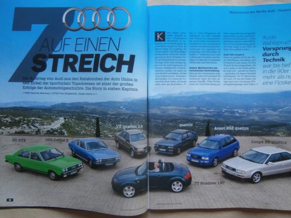 Auto Zeitung classiccars 8/2018 Ur-quattro,Audi 80 GTE,RS2,Volvo Sugga,R16 vs Austin Maxi,E30 Cabriolet