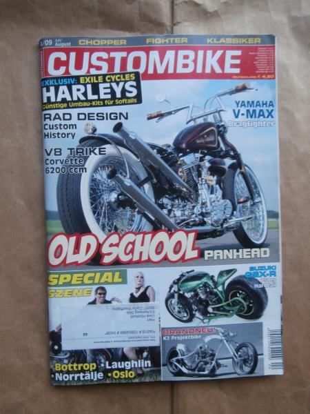 Custombike 4/2009 Yamaha V-Max,Kawasaki VN 1700,BMW F 800R, Harley Panhead, Duati Sport 1000,