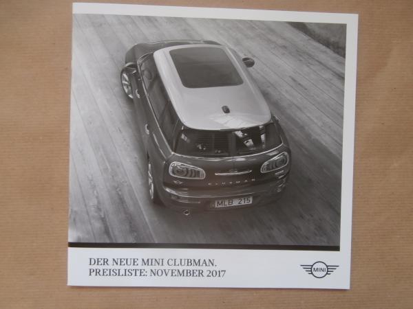 Mini Clubman F54 One +Cooper +S +D +JCW +Yours Designprogramm November 2017