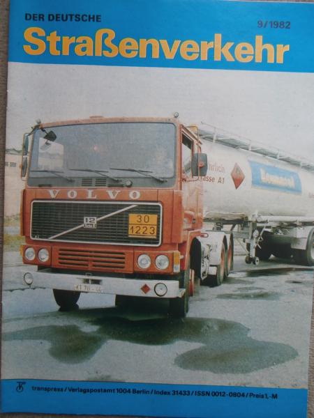 Der Deutsche Straßenverkehr 9/1982 Weferlinger Wohnanhänger,Raststättenkomplex Mitropa bei Stolpe,