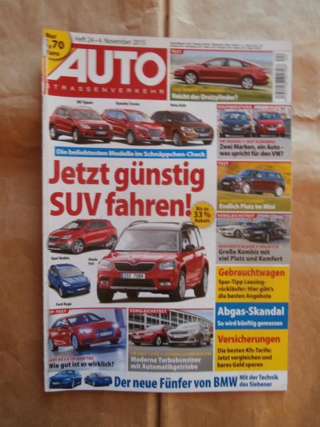 Auto Strassenverkehr 24/2015 Ford Mondeo 1.0 Ecoboost, VW Sharan vs.Alhambra,Golf7 1.4TSi vs. C4 Puretech 130,
