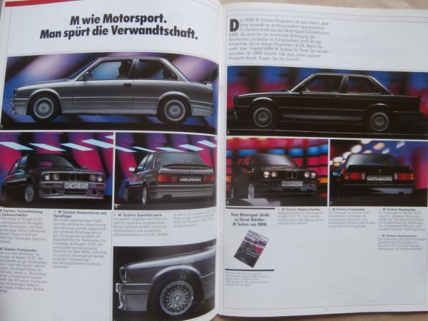 BMW 3er Reihe E30 Original Zubehör August 1989 Sportlichkeit Sicherheit Komfort Pflege