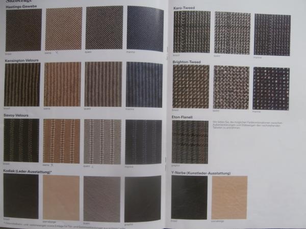 Audi Farbprogramm 1984/85 +Sitzbezüge 80 +quattro,100, 200,Coupé