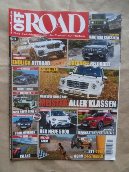 Off Road 11/2018 Suzuki Jimny,Mazda CX-3,Fiat 500X,Ford Maverick,Land Rover Serie III,Infiniti QX30,G500,Hilux 2.4l-D-4D,