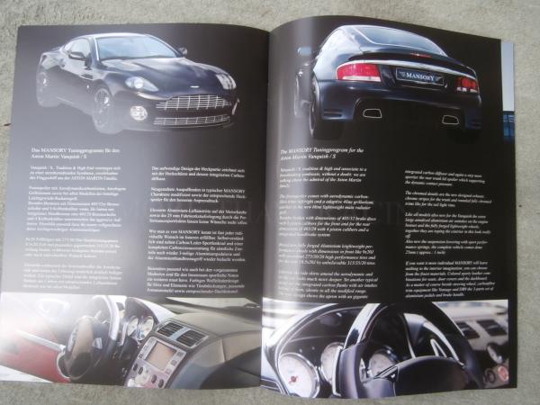 Mansory Aston Martin Vantge V8 DB9 und Vanquish /S Modifizierungsprogramm Broschüre