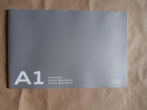 Audi A1 +Sportback +S1 Preisliste August 2017
