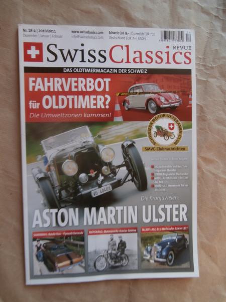 Swiss Classics Revue Nr.28-4 2010/11 Aston Martin Ulster, Plymouth Barracuda, Talbo Lago T15 Cabrio