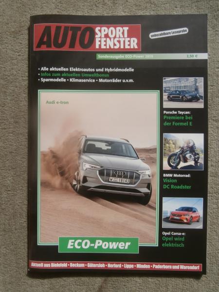 Auto Sport Fenster ECO-Power Opel Corsa-e,Porsche Taycan,Audi e-tron,Mercedes EQC,Renault Zoe,Leaf e+
