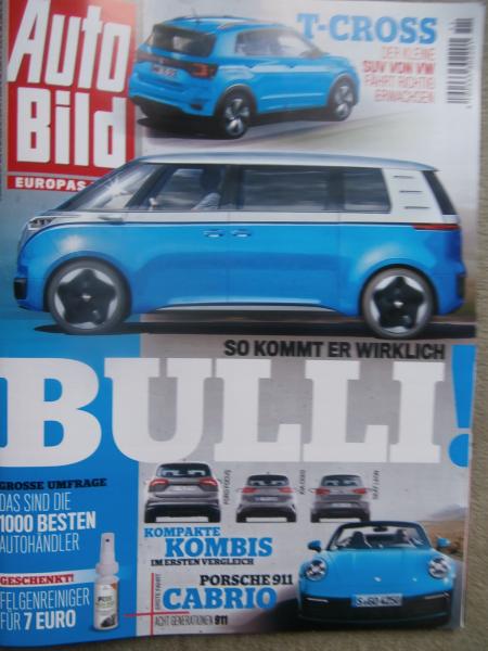 Auto Bild 11/2019 Porsche 911 Acht Generationen,Peugeot 208 +Vorgänger,Rane Rover Evoque,