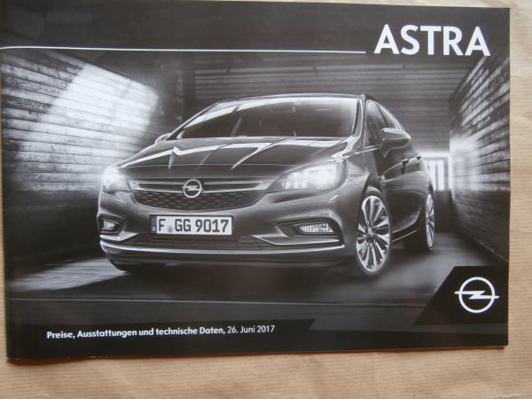 Opel Astra K Preisliste 26. Juni 2017 +Innovation +Ultimate +Edition