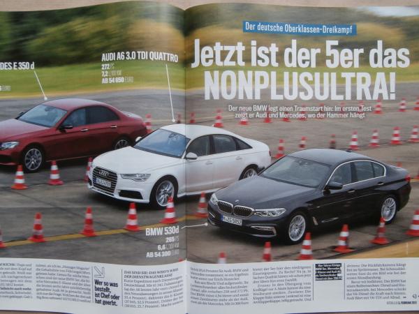 Auto Bild 5/2017 Ibiza,Kia Rio, i10 1.2. vs. VW up 1.0TSI,Twingo TCe 90,BMW 530d G30 vs. E350d BR213 vs. A6 3.0tdi quattro