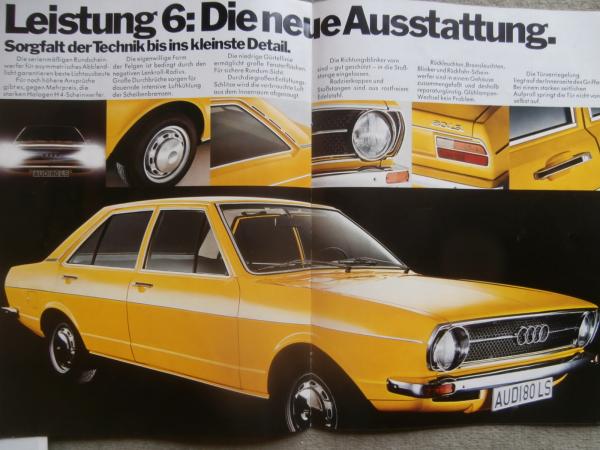 Audi 80 (B1) L S LS GL Prospekt August 1972