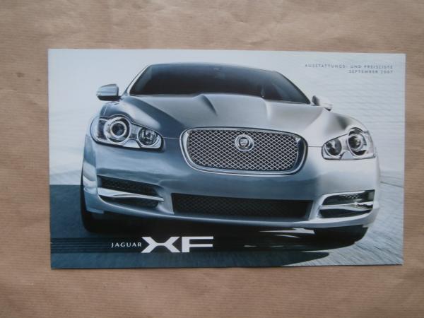 Jaguar XF Ausstattungs-& Preisliste September 2007