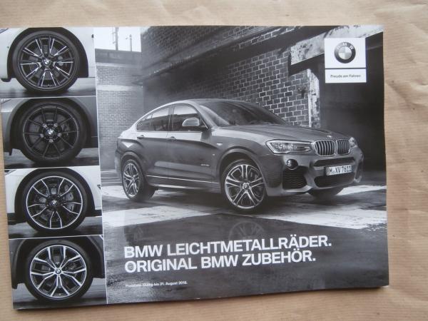 Printausgabe BMW Zubehör Leichtmetallräder Preisliste im Dezember