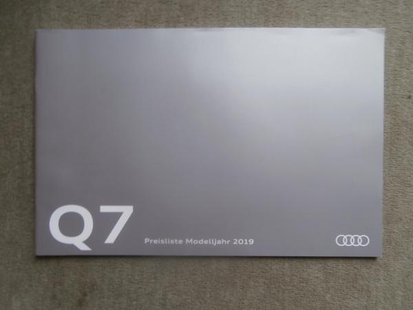 Audi Q7 (Typ 4M),45TDI quattro 170kw 50TDI quattro 210kw Preisliste Modelljahr 2019