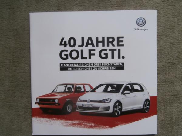VW Golf GTI 40 Jahre +Historie +Generationen +Motorsport Prospekt 2016