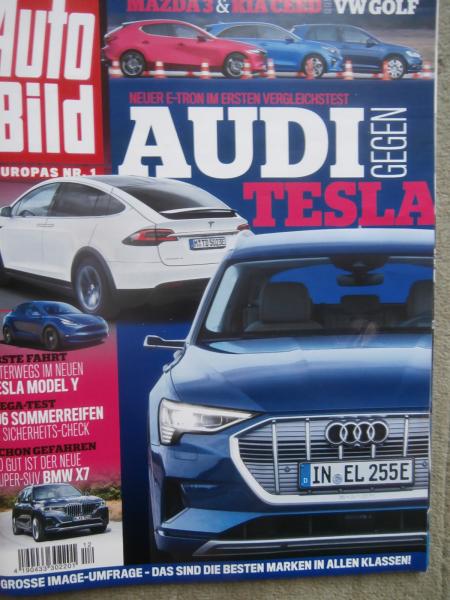 Auto Bild 12/2019 BMW X7 xDrive40i,e-tron vs. Tesla Model X,Aiways U5,DS3 Crossback,Mazd3 Skyactiv-G 2.0 vs. Kia Céed