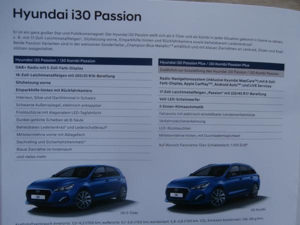 Hyundai i10 i20 i30 +Tuicson Passion Sondermodelle Prospekt 3/2018