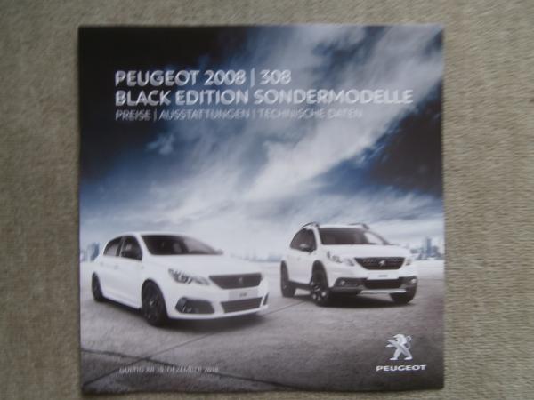 Peugeot 2008 308 Black Edition Preisliste 19.12.2018