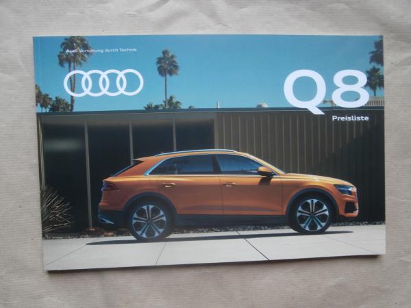Audi Q8 (Typ 4M) 50TDI quattro 210kw/286PS Preisliste September 2018
