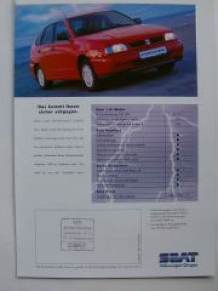 Seat Cordoba Vivo Prospektblatt 9/1996 Rarität