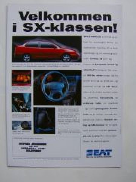 Seat Cordoba SX Prospekt 1997 Dänemark NEU