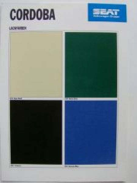 Seat Cordoba Lackfarben Prospekt 2/1995