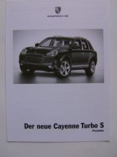Porsche Cayenne Turbo S Prospekt +Preise (955) 10/2005