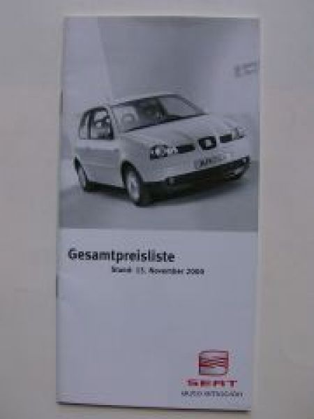 Seat Gesamtpreisliste 15. November 2000 NEU