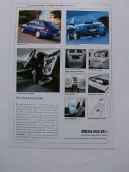 Subaru Impreza 4WD Prospektblatt NEU