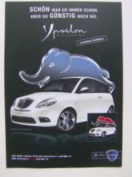 Lancia Ypsilon Elefantino Blu & Rosso Prospekt Limited NEU